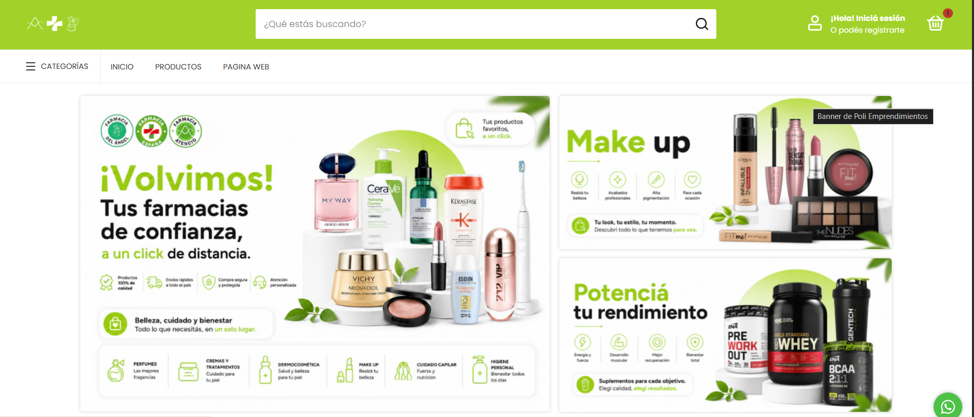 Vista previa de la tienda web de Poli Emprendimientos
